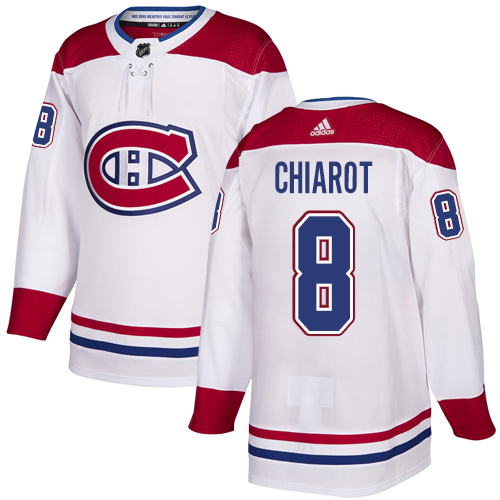 Adidas Montreal Canadiens #8 Ben Chiarot White Road Authentic Stitched Youth NHL Jersey